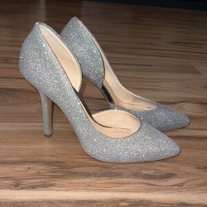 BCBGeneration Silver Glitter Women's Heels